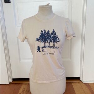 Life‎ Is Good Short Sleeve Cream Winnie the Pooh Graphic Print Tee Shirt XS